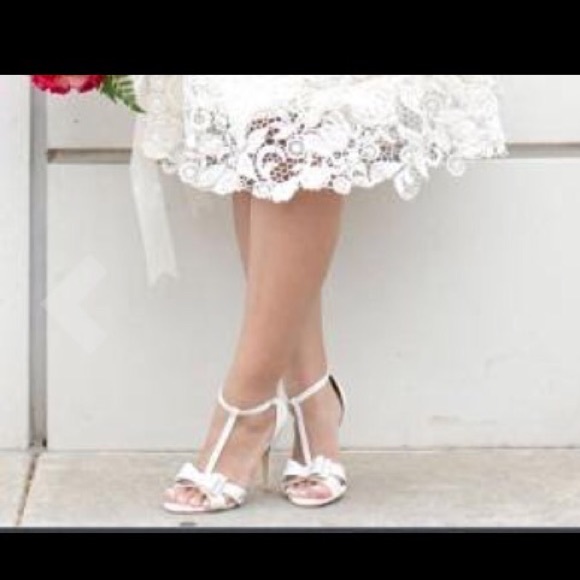 Bridal/Prom*Rhinestone Glitter T-Strap Bow Heels