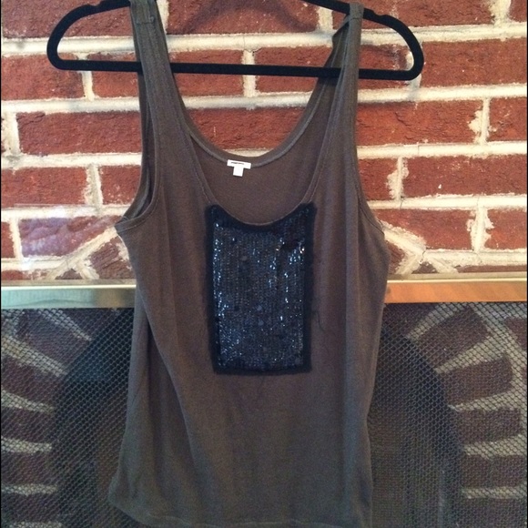 J.Crew Olive green Sequin tank