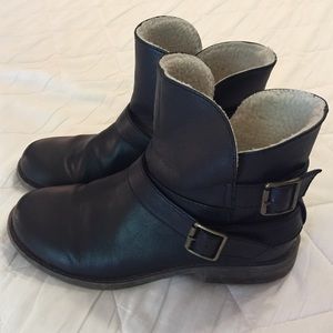 Black moto style short boots