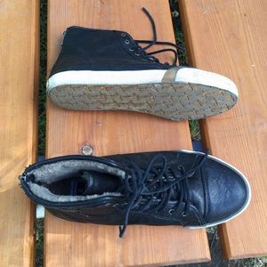 Frye shearling lined high tops sneakers