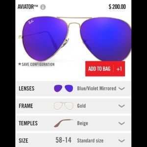 Ray bans flash lens aviator sunglasses