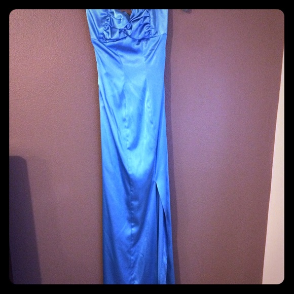 Bright blue prom dress