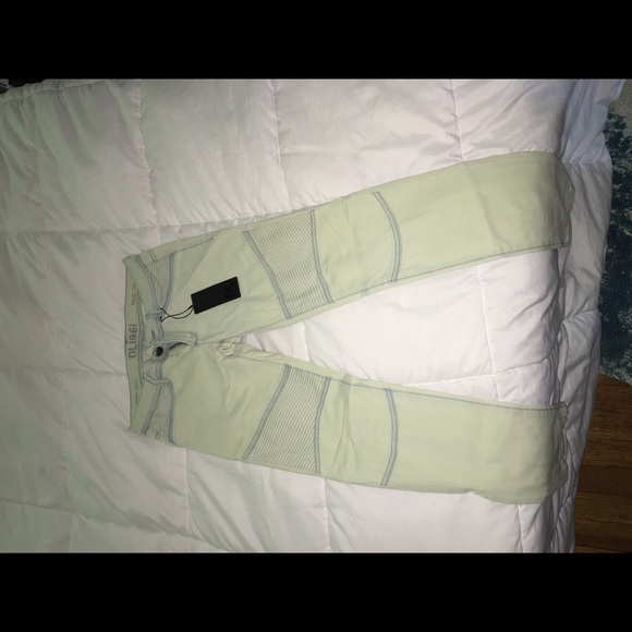 DL 1961 Harlow Moto Jeans - Light Yellow