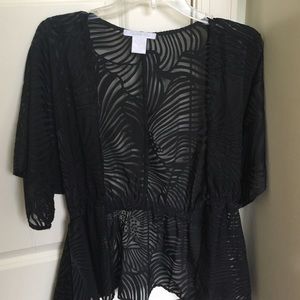 Black rayon and polyester blouse! Worn once!
