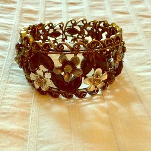 Beaded flower bangle
