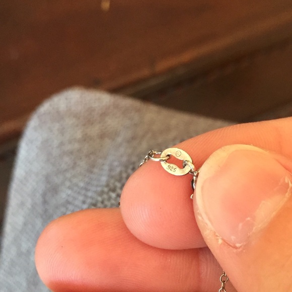 925 Stamped Heart Necklace - Picture 3 of 4