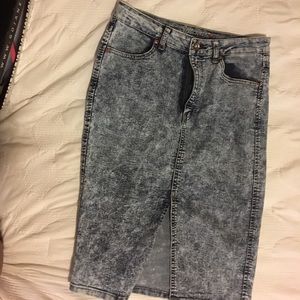 80s Vintage High Waist Stone Wash Skirt