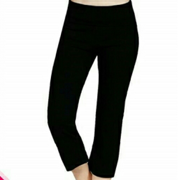 Cotton Capri Pants Black Yoga Casual