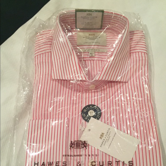 Pink and white striped dress shirt. NWT