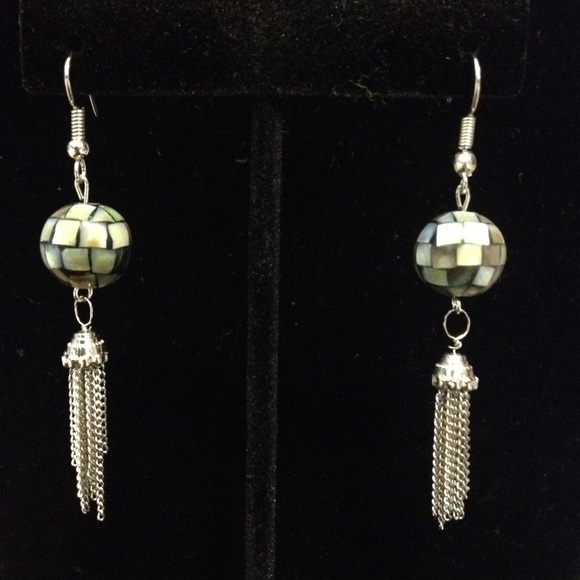 Beautiful glass bead earrings with tassel
