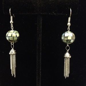 Beautiful glass bead earrings with tassel