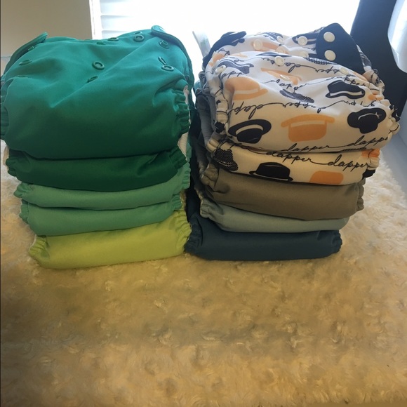 9 Free Time BumGenius AIO Diapers.