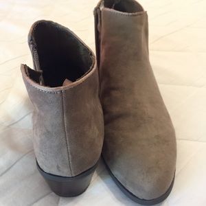 Faux suede ankle booties