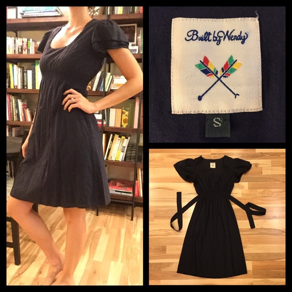 Deep Navy Blue dress w/Lightening Bolts stitches