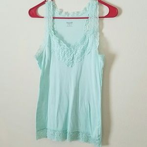 Mint lace lined Mossimo tank top