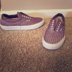 Pink and Grey Striped Vans!