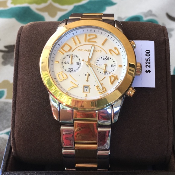 Michael Kors 2 tone watch, NWT & box