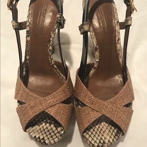 Dolce and Gabbana Snakeskin Slingback Heels