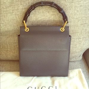 ✨GUCCI dark grey bag with bamboo handle
