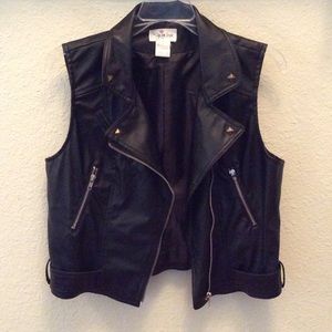 Faux Leather Moto Vest