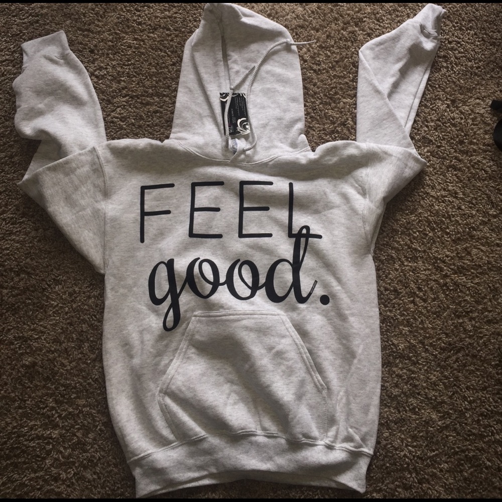 GRAY FEEL GOOD HOODIE - brand new - Picture 2 of 3