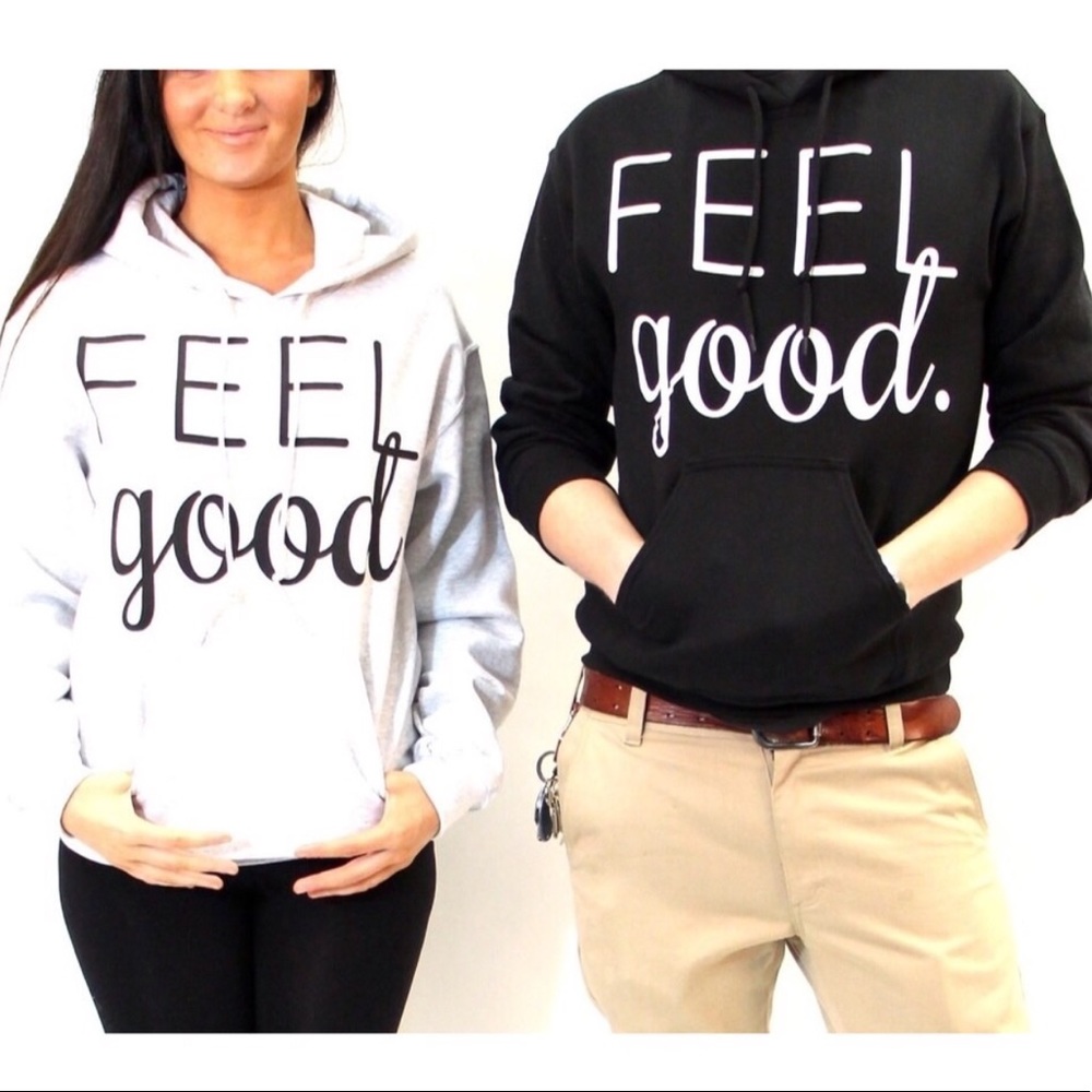 GRAY FEEL GOOD HOODIE - brand new