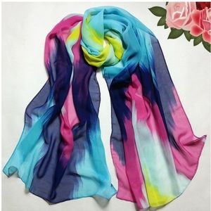 Stylish Chevron Painting Chiffon Scarf (59" x 19")