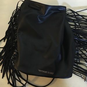 Victoria secret black leather bag