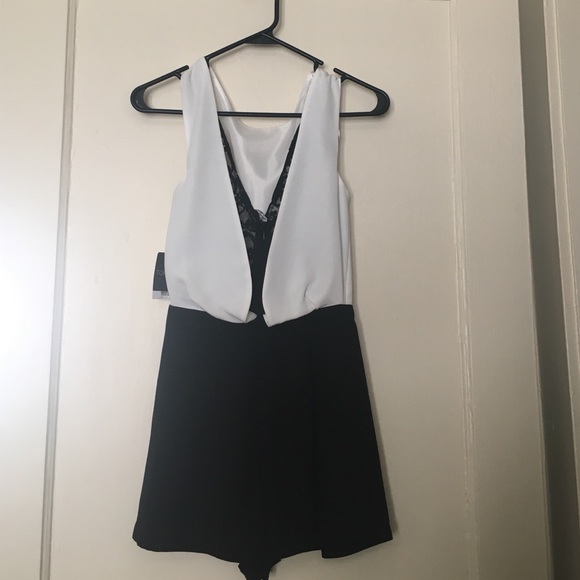 Black and white romper