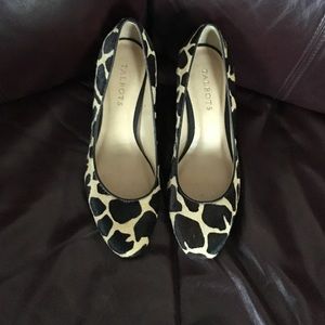 Talbots leather animal print heels
