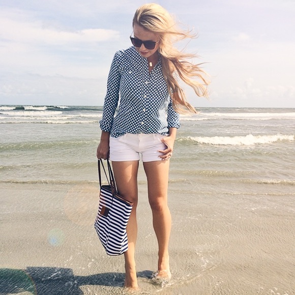 J. Crew Tops - J. Crew Flower Bud Chambray Button Down Shirt