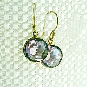18 K GOLD CLAD AMYTHST EARRINGS