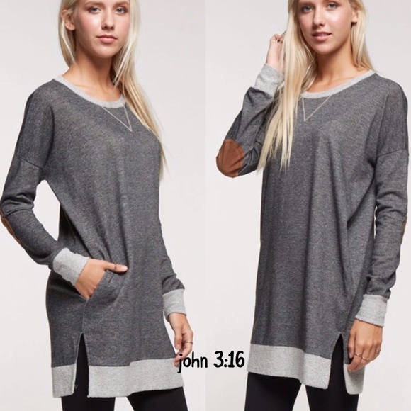 Terry tunic in charcoal - Picture 2 of 2
