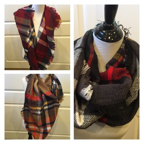🌟2 LEFT🌟🆕Plaid infinity scarf - Picture 3 of 4