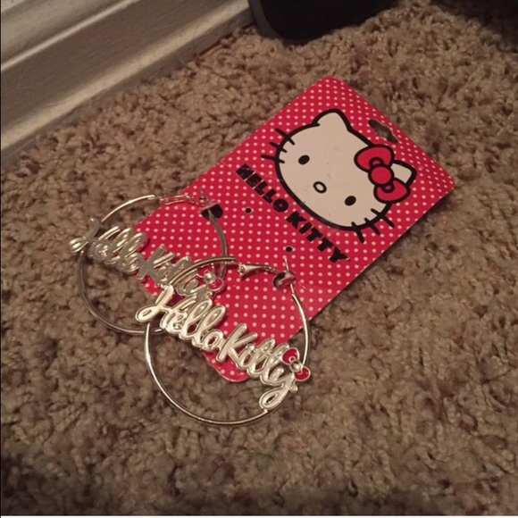 Hello kitty hoop earrings
