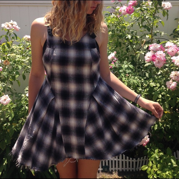UNIF Plaid Buckle-Strap Dress/ Small