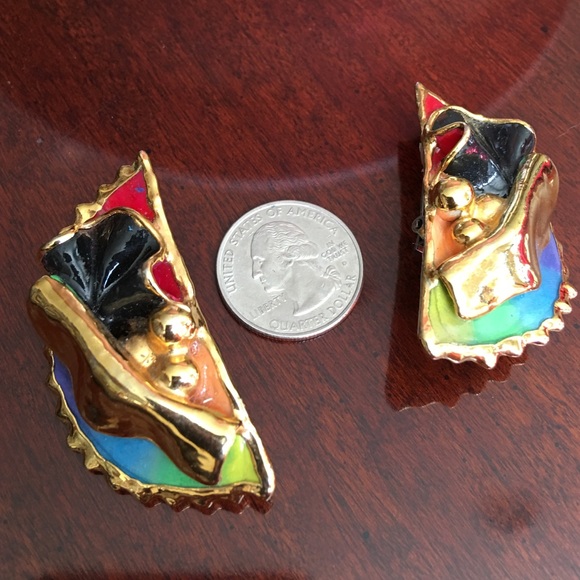 LACOMBE Vintage 80’s Art Earrings EUC! - Picture 2 of 4