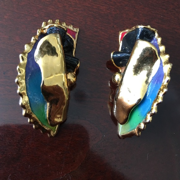 LACOMBE Vintage 80’s Art Earrings EUC! - Picture 3 of 4