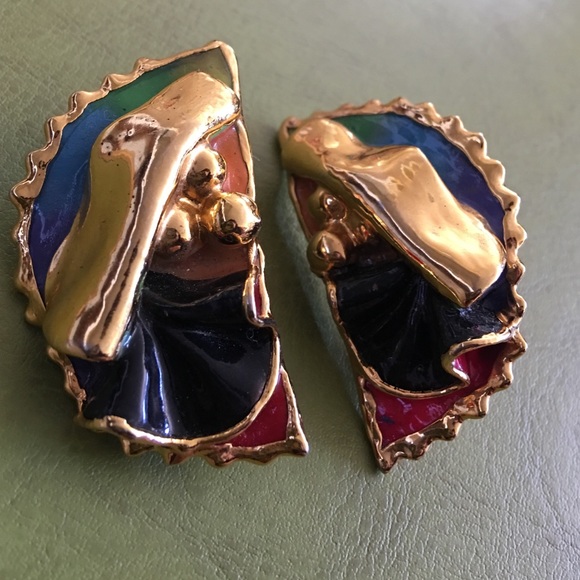 LACOMBE Vintage 80’s Art Earrings EUC! - Picture 4 of 4