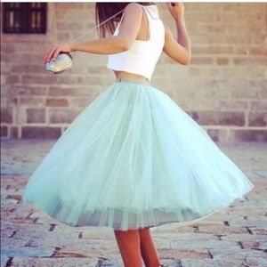 Teal Tulle Skirt