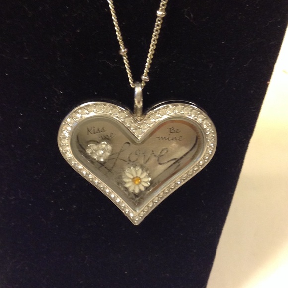 Heart Memory locket with charms