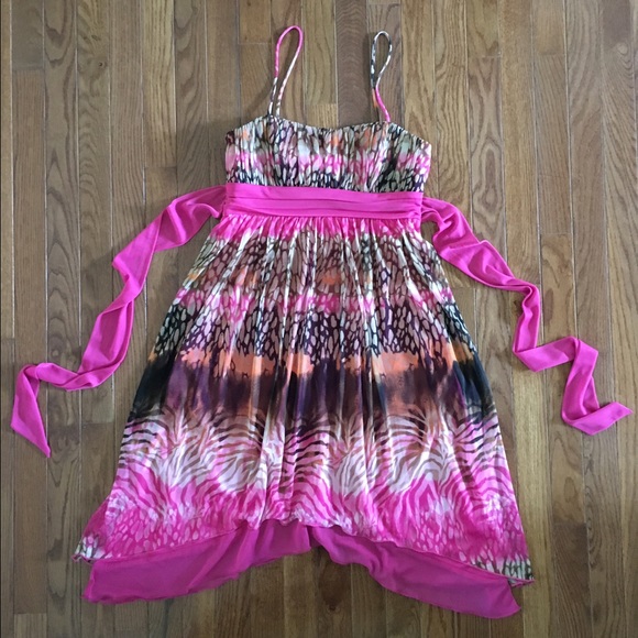 Spaghetti Strap Dress with Asymmetrical Hem