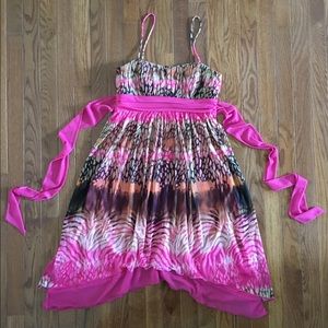 Spaghetti Strap Dress with Asymmetrical Hem