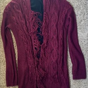 Maroon sweater cardigan