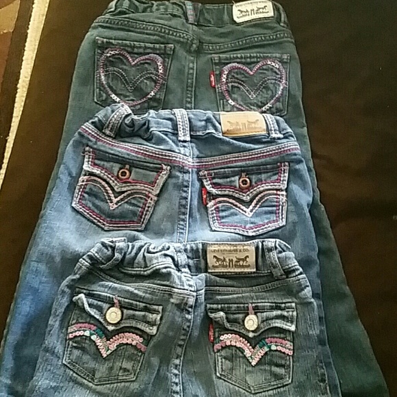 3 pair of toddler girl Levi jeans