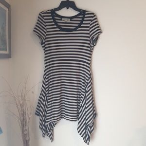 Black and White Striped Tunic/Mini dress