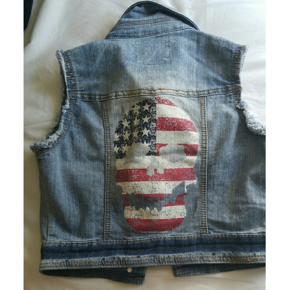 Jean crop jacket: 4th of July