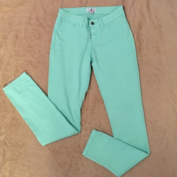 Aqua green skinny pants