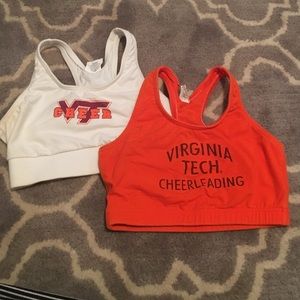Official Virginia Tech cheerleading sports bras.