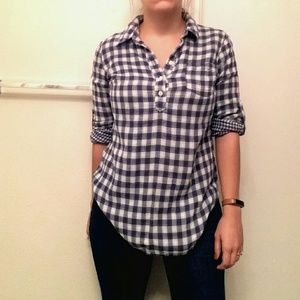 Navy Gingham Tunic